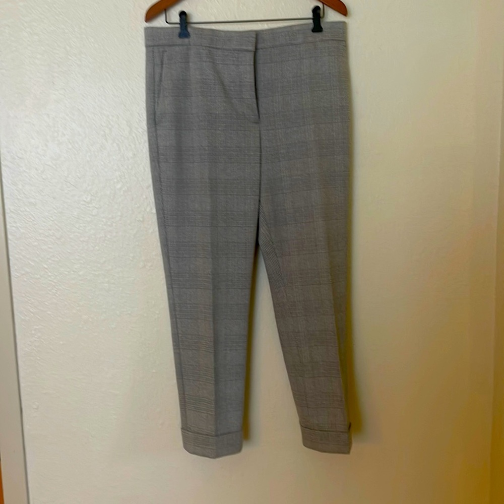 Ann Taylor Gray Plaid Tailored Trousers